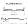 2Pcs 304 Stainless Steel Jaw and Jaw Turnbuckles M5 M6 M8 M10 M12 M14 M16 for Tensioning Cable Rope Chain