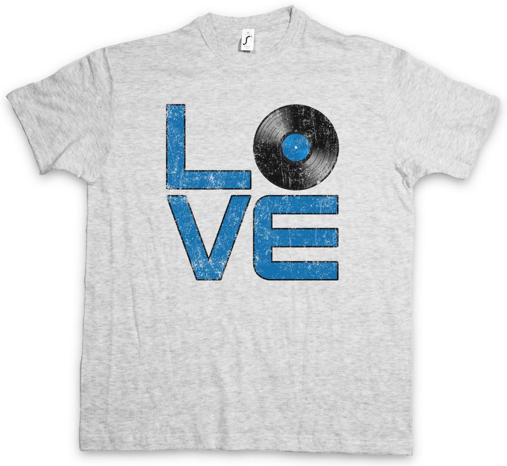 VINYL LOVE T-SHIRT Club Disco Retro Music turntable DJ MC Disc Mint