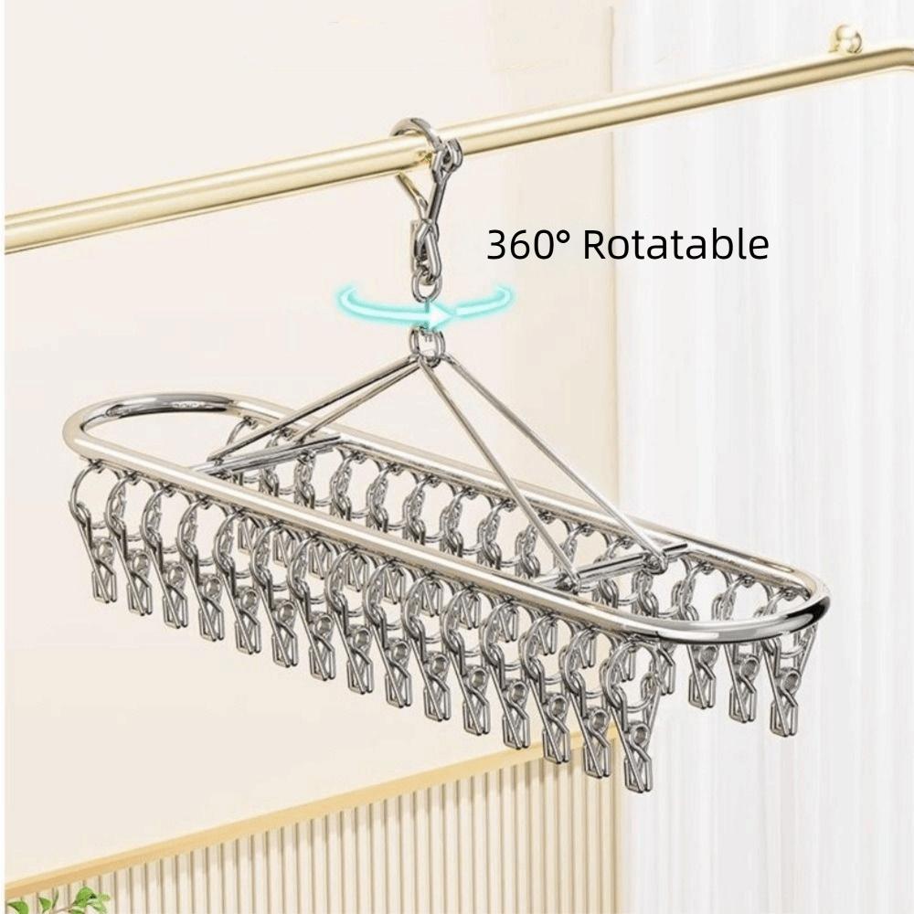 Windproof Socks Drying Rack Stainless Steel Clothes Drying Hanger Laundry Hanger Balcony
