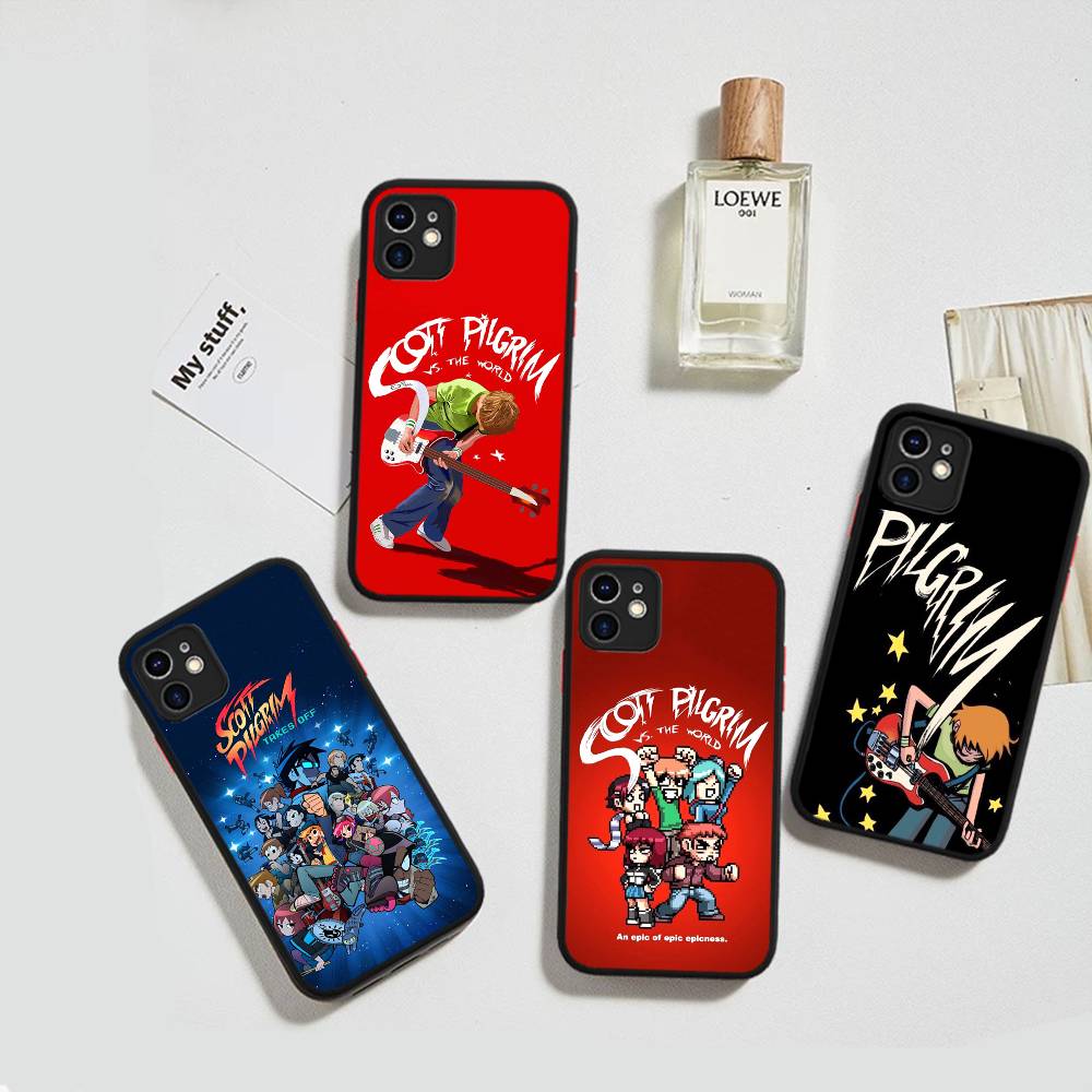 S-Scott Pilgrim Silicone Case For iPhone 16 15 14 13 12 11 Pro Max Plus X XS MAX Shockproof Matte Cover
