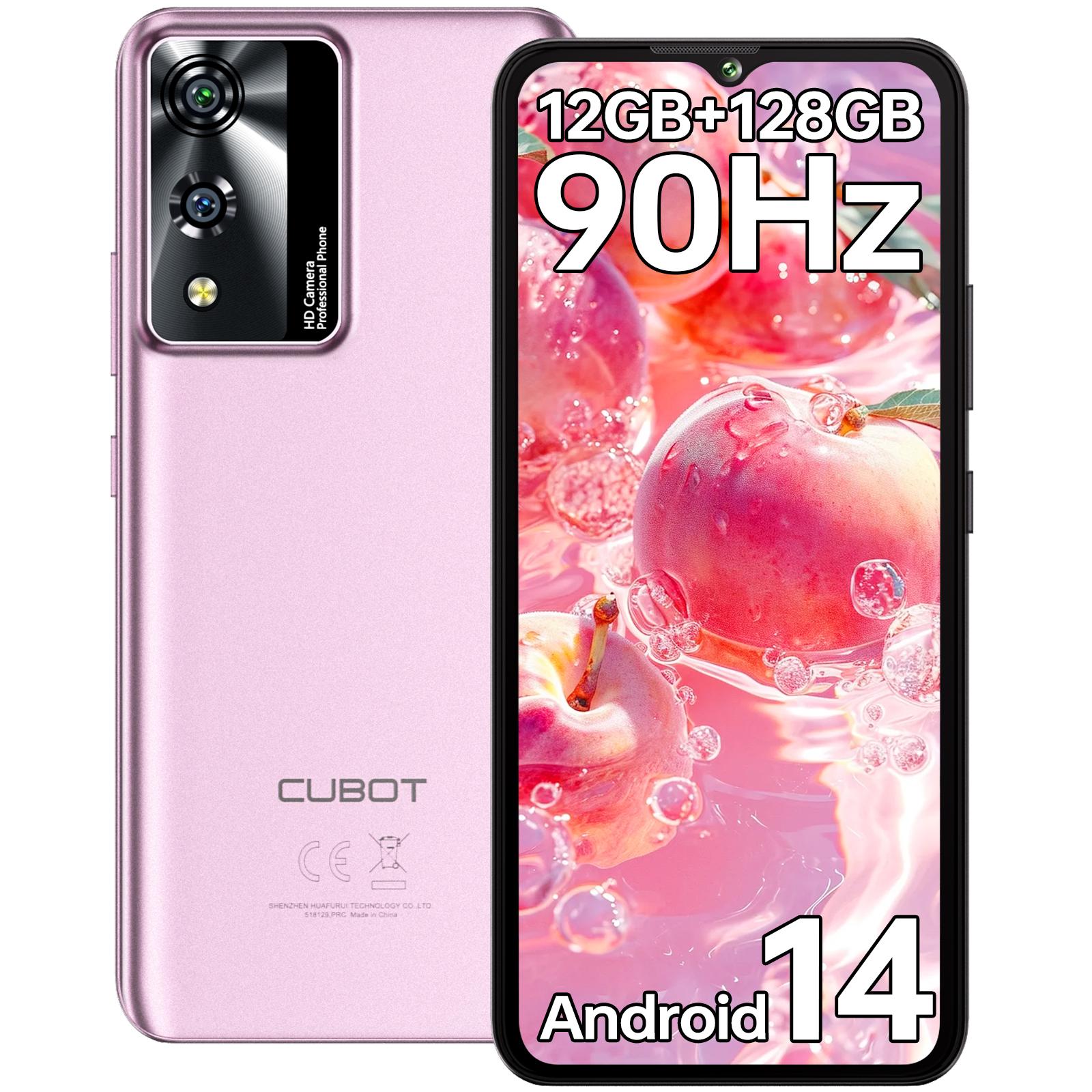 CUBOT A10 Handys Sim-frei Entsperrt - 12GB+128GB Smartphone Android 14, 6,56  HD+ Display, 48MP+16MP, 5100mAh/18W, Dual-SIM 4G/Gesichts-ID/GPS/OTG violett