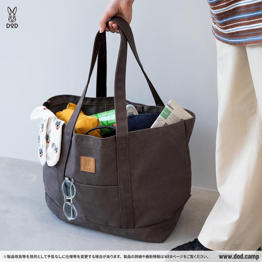 DOD Strong Canvas Medium Tote Canvas Solid Large A4 (D.O.D.) Bag, Cotton, Color, Thick, Capacity, Freestanding, Size, BA177-CH