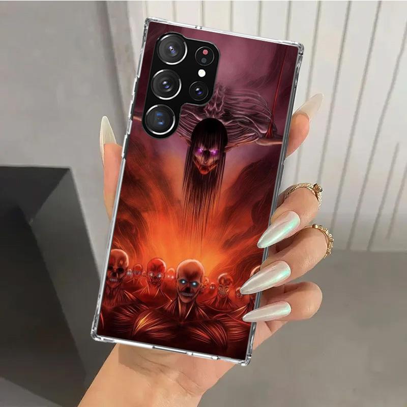 Attack Anime Phone Case for Samsung Galaxy S26 S24 S23 Ultra S25 Edge S22 S21 Plus S20 FE + Soft Print Shell Funda Galaxy S25 S2