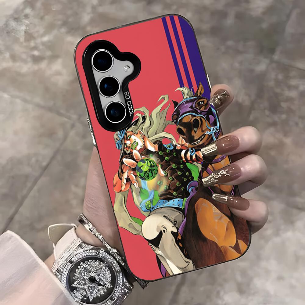 

JoJos Latest Work Steel Ball Run Phone Case For Samsung S25 Ultra S23 S22 S21 S20 Ultra Plus S24 Fe A54 A55 Color Silver Cover Samsung Note20Ultra