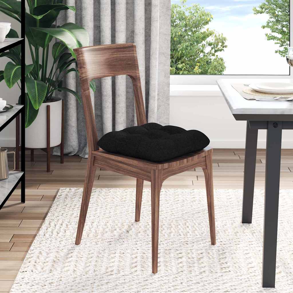 Seat Cushions 4 pcs Black 40 x 40 x 12 cm Fabric