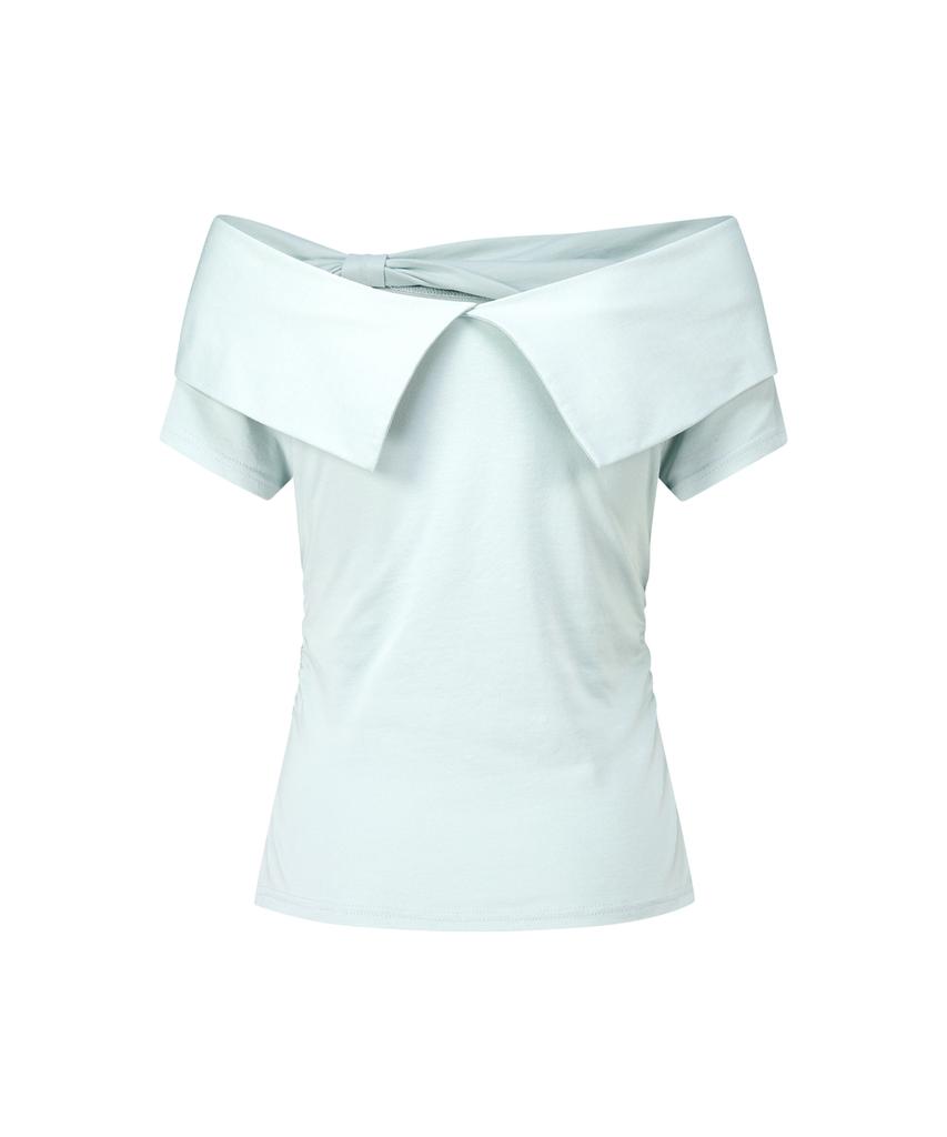 ILLIGO Saeso Dear Bow Off-Shoulder Tee Mint