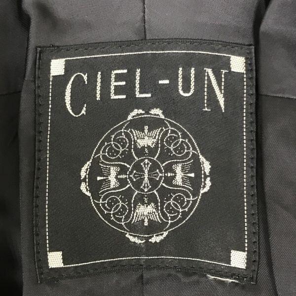 90s Vintage CIEL-UN leather coat women M heavy cowhide black outer(USED)