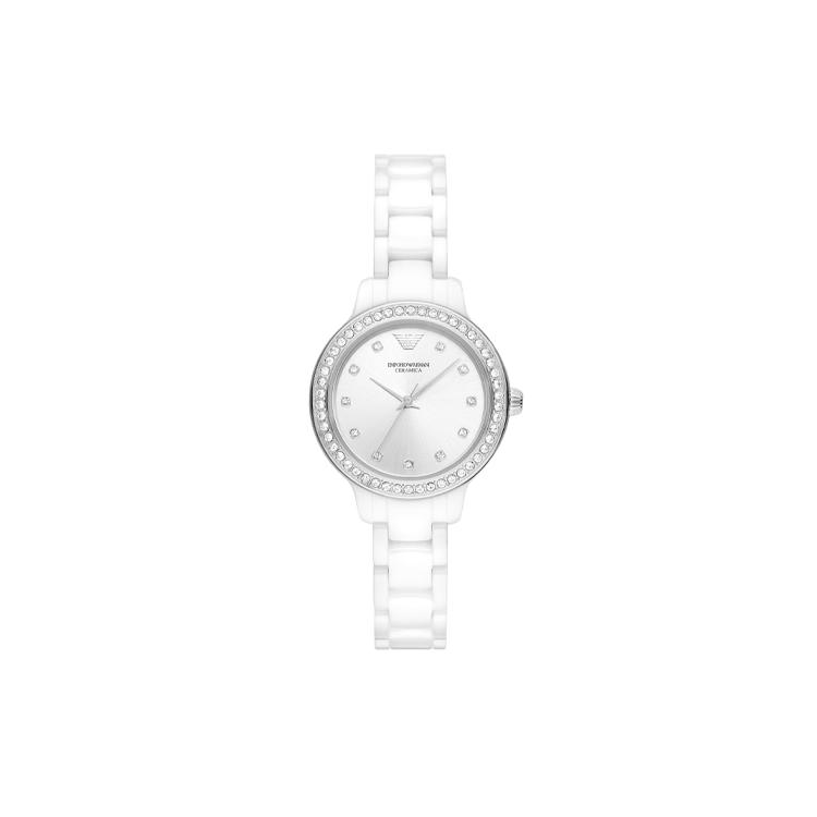 

EMPORIO ARMANI Wrist Watch Quartz Movement Ceramic Strap 32mm Silver Dial Women s Watch 50m Water Resistant AR70013-CLG Silver Dial