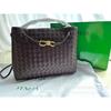 Woven Tote Bag Women Genuine Leather Quilted Shoulder Handbag Large Capacity Fashion