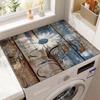 American Retro Drum Washing Machine Non-Slip Dust & Water-Resistant Crystal Velvet Cover Pad