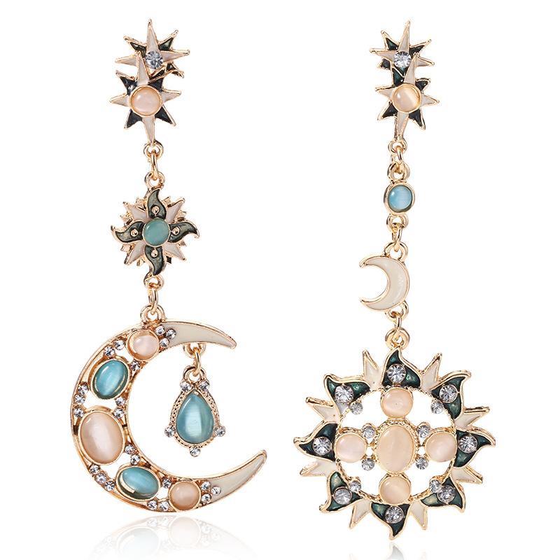 Wish Earrings Fashion Exaggeration Sun Moon Earrings Alloy Earrings Earrings