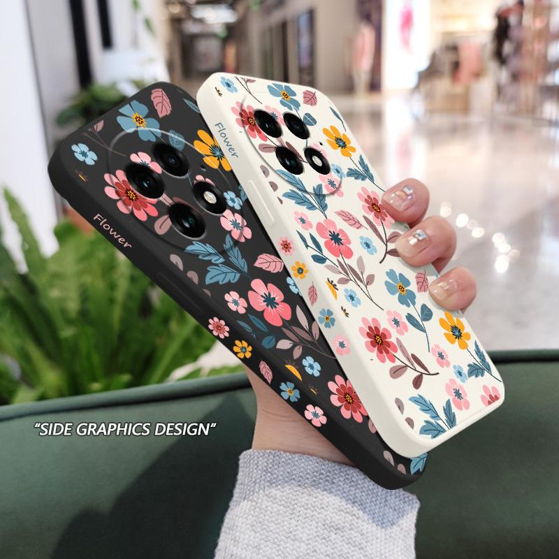 Flowerstalk Flower Phone Case For Oneplus 15 15R 13 13R 12 12R 11 10 10T 9R 9RT 9 8T 8 7T Pro Liquid Silicone Cover