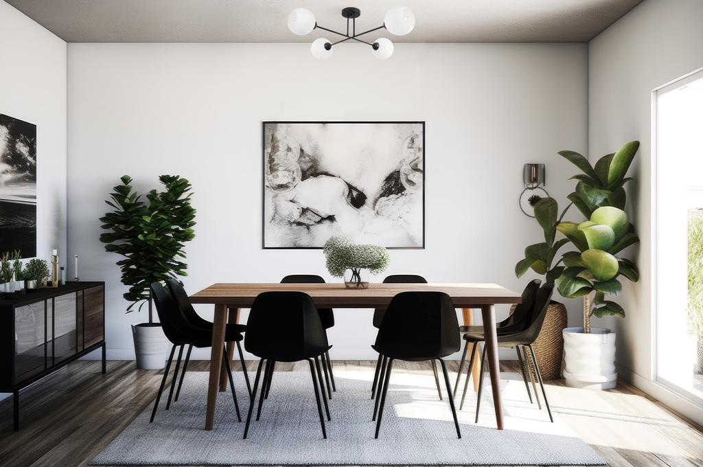 Asturia Black Ceiling Lamp 4-Flat White Lampshade E27