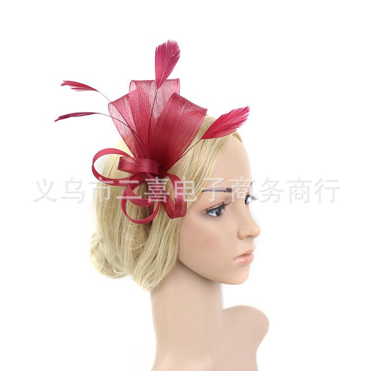 New European and American hair accessories mesh feather headgear Jockey Club party ball hair accessories manufacturer