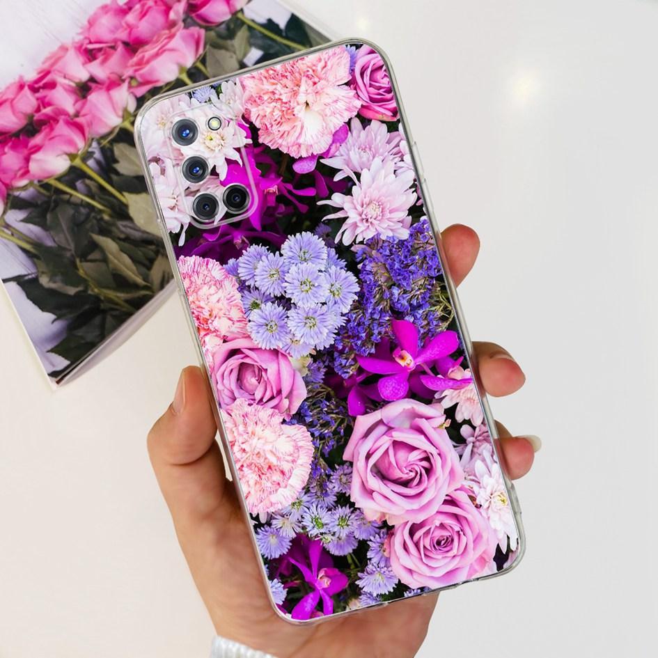 For OPPO A52 Case OPPOA52 CPH2069 A 52 Flower Phone Case Fashion Transparent Silicone Soft TPU Back Cover For OPPO A72 A92 Coque