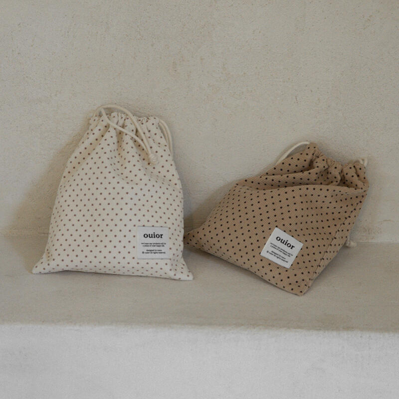 Basic String Pouch - Dot (2 colors) (single item)