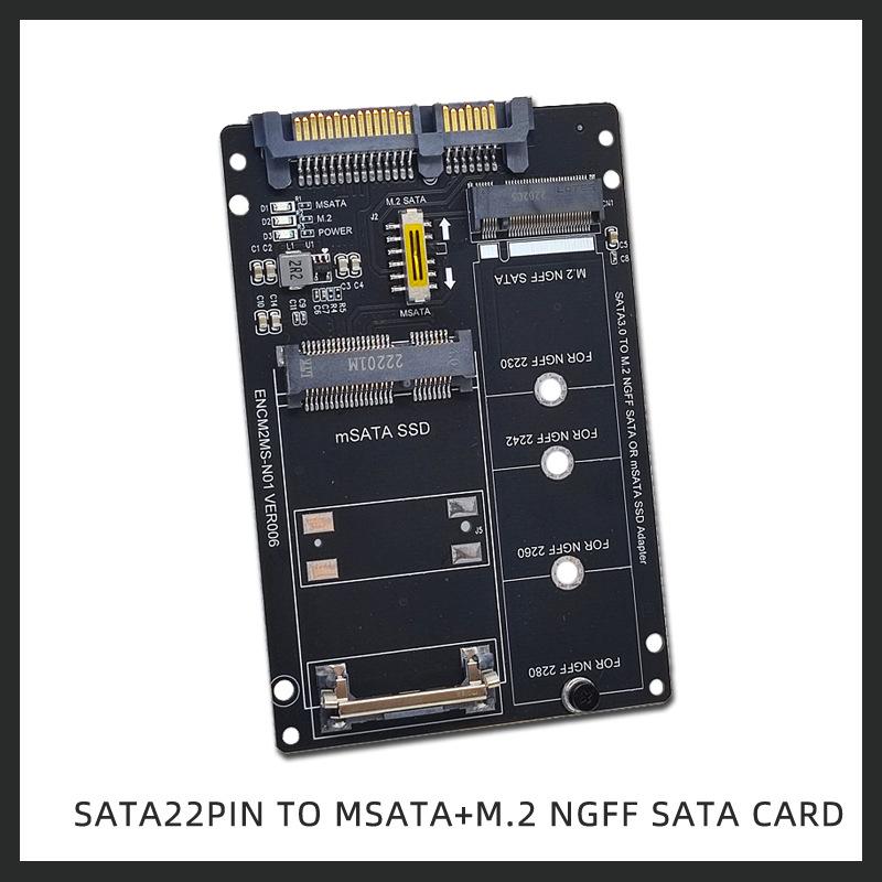 Tarjeta Adaptadora NGFF/MSATA a SATA3 para SSD M.2 KEY B-M a Interfaz 6G