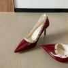 Fashion Sexy Pointed Toe Women's Soft Leather Pumps Autumn New Thin High Heels 2025 Latest Rivet Design  Dress Shoes Big Size