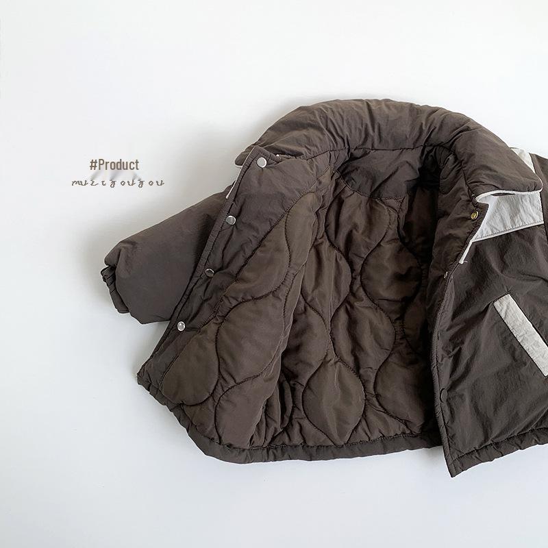 Zimní dětská prošívaná bunda z bavlny 2025: Hustý, teplý kabát v korejském stylu pro chlapce a dívky