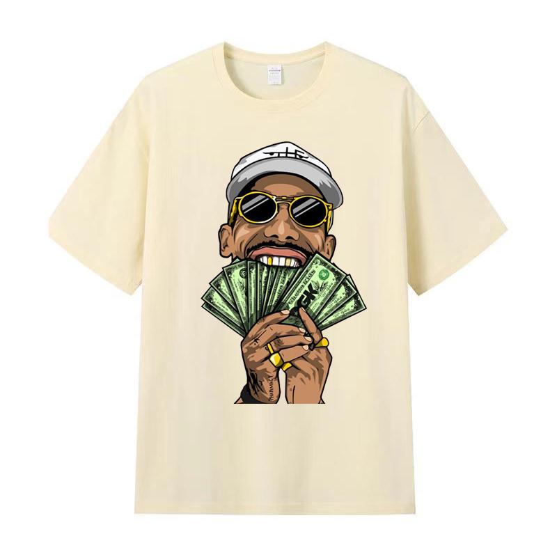 Letní Pánské tričko Vysoce kvalitní bavlna Tričko s krátkým rukávem potisk Dámské tričko Móda Sportovní košile Běžné Jogging Top