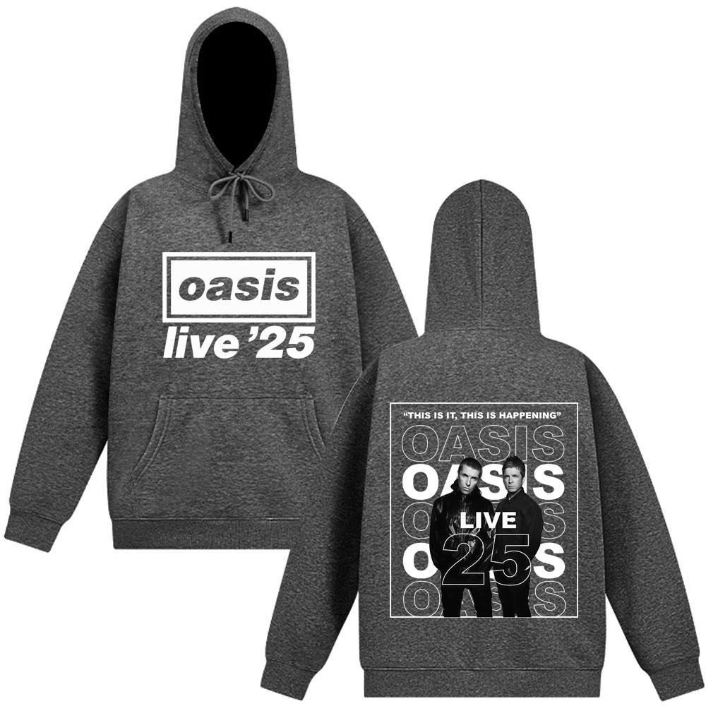 Rock Band O-Oasis Live 25 Tour Hoodies Men Women Clothing Long Sleeves Hooded Sweatshirt Harajuku Thick Aesthetics Pullovers Top