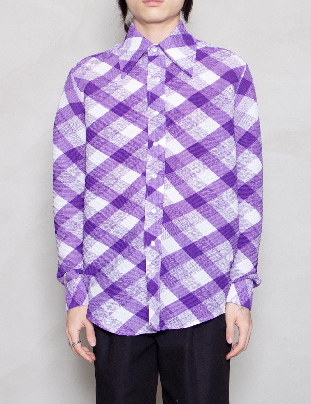Eponim Check Long Sleeve Shirt_Purple One Size