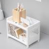Double Layer Plastic Storage Shelf Desktop Organizer for Office Supplies Cosmetics Kitchen Bathroom Multifunctional Tray