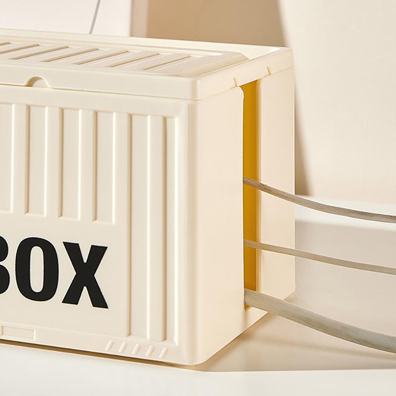 Unique Container Desktop Power Strip Storage Box Dustproof Socket Storage Box Home Wire Case Wire Management Cable Organizer