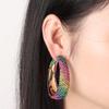 Nuevos Pendientes de Aro Grandes con Pedrería Moda Exagerados Brillantes de Cristal Geométricos Redondos Joyería Regalos Para Mujeres Niñas