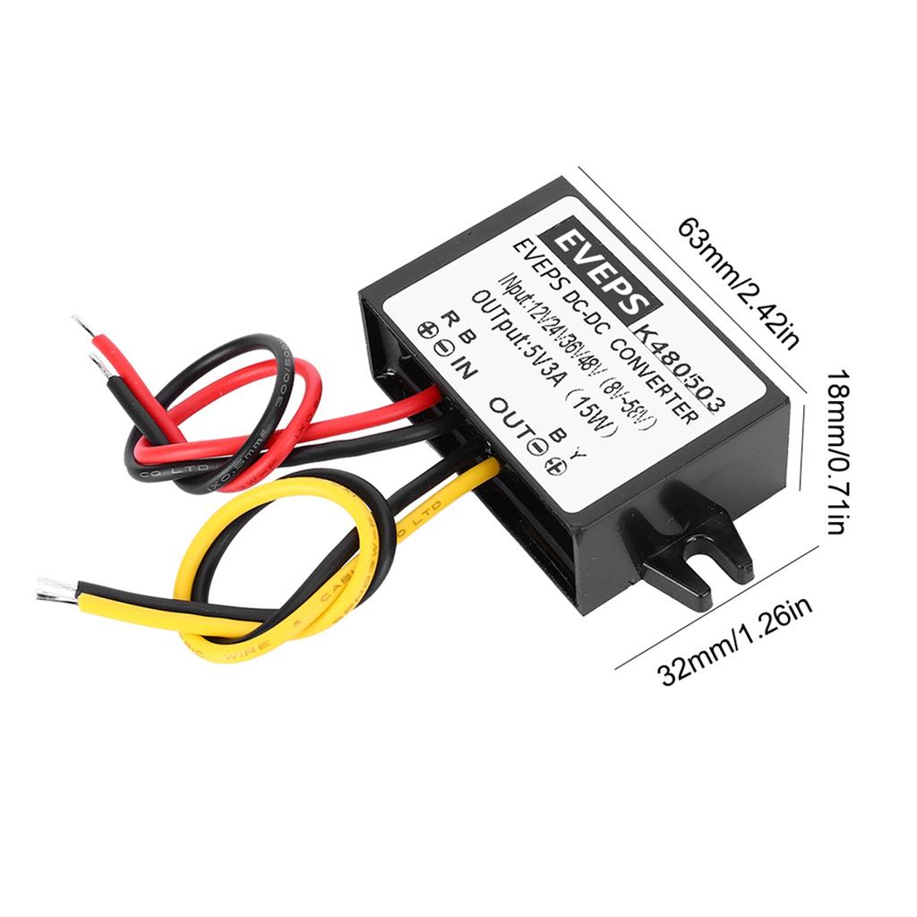 Step Down Converter 12V/24V/36V/48V To 5V 3A Converter Step Down Power Supply Module