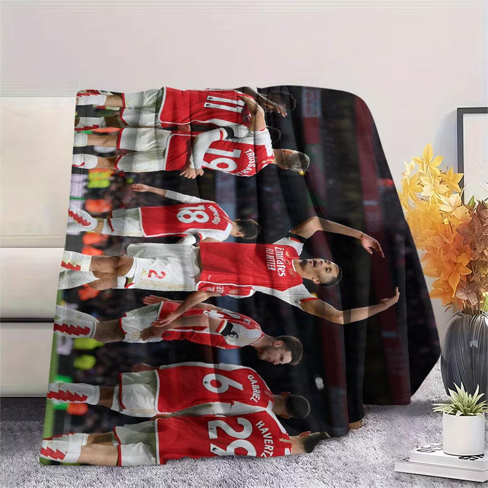 Arsenal Players Printed Flannel Blanket, soft throw for bedroom sofa, washable, fan merchandise, great gift.
