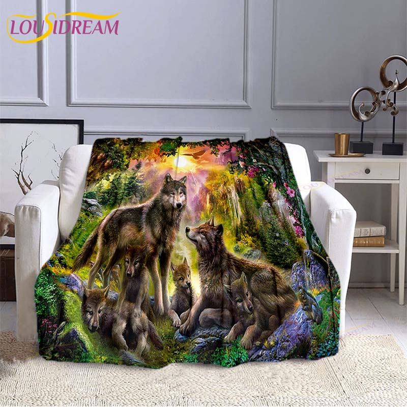 Buy Wolf 3D Print Blanket Sofa Bed Blanket Super Soft Warm Blanket