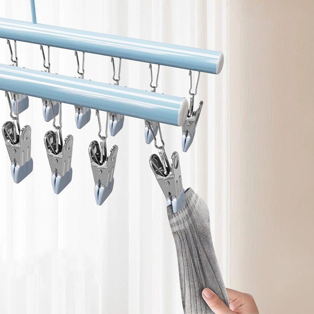 3Pcs Anti-Slip Socks Drying Rack Stainless Steel Underwear Drying Clips  for Home