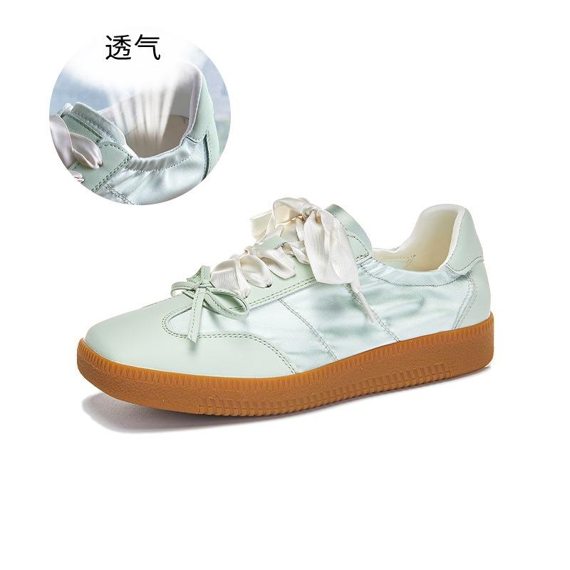 Leather women's summer new square head flat-soled sports shoes women's casual single shoes versatile