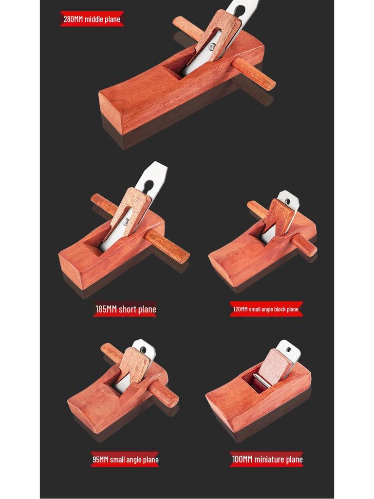 Indonesia Gong Manual Hand Planer Set: Compact Carpenter's Tool with Push Planer, Blade, Hug Planer, and Luban Planer