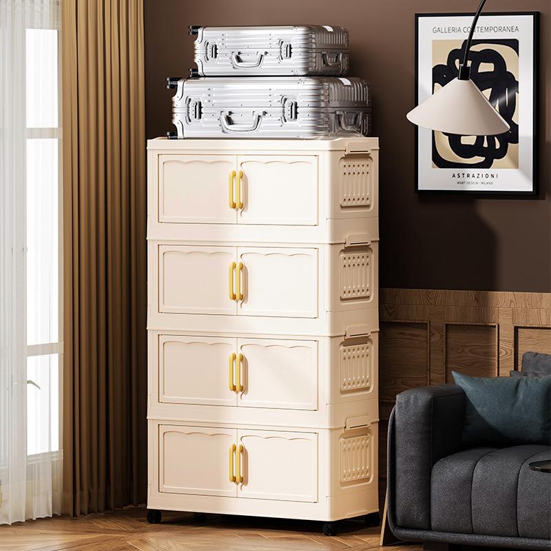 Flip Storage Box Storage Cabinet Foldable Plastic Wardrobe Cross-border Clothes Organizing Box Home Bedroom Locker