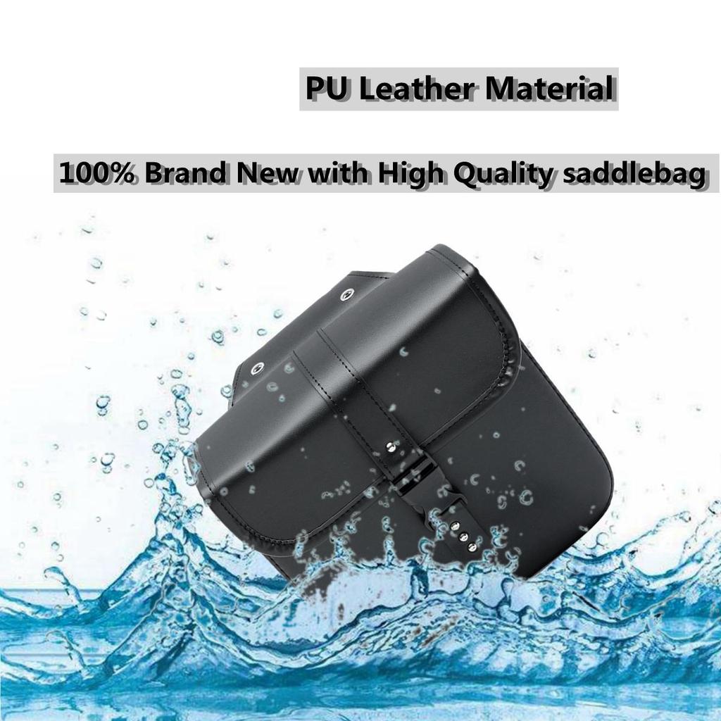 1Pair Universal Motorcyle Rear Back Side Back Motorbike Side Pouch Black PU Leather Saddlebag Tools Storage Box For Harley/Honda Motorcycle Package