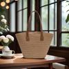 Women's Large Capacity Woven Straw Tote Bag - 2024 High-End Shoulder Bag for Beach or Commute