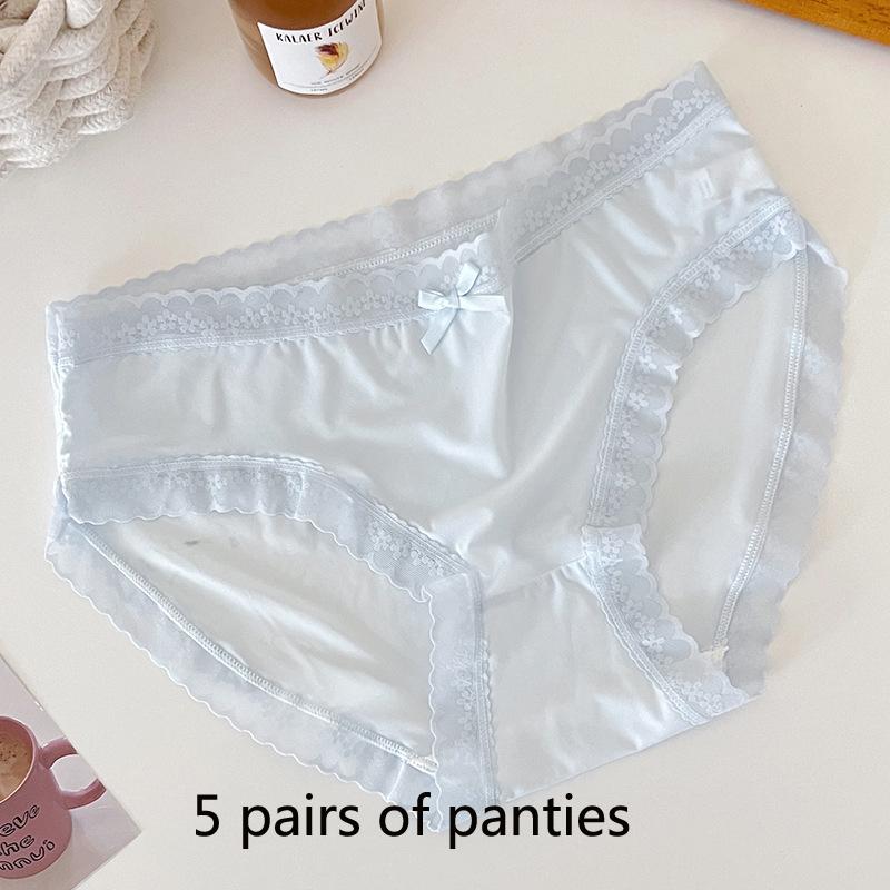 Bare Sense Eis-Seide Damen Slips Dünner Abschnitt Schnelltrocknend Atmungsaktiv Mittelhoch Geschnitten Mädchen Süße Reine Begierde Hautfreundliche Nahtlose Slips Sommer