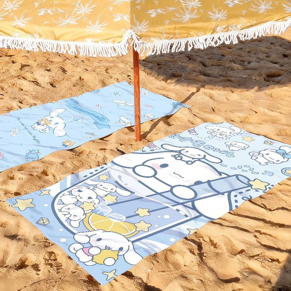 Sa C-Cinnamoroll cute Towel Quick Drying Beach Towels Are Suitable For Swimming Pools Camping Yoga And The Gym