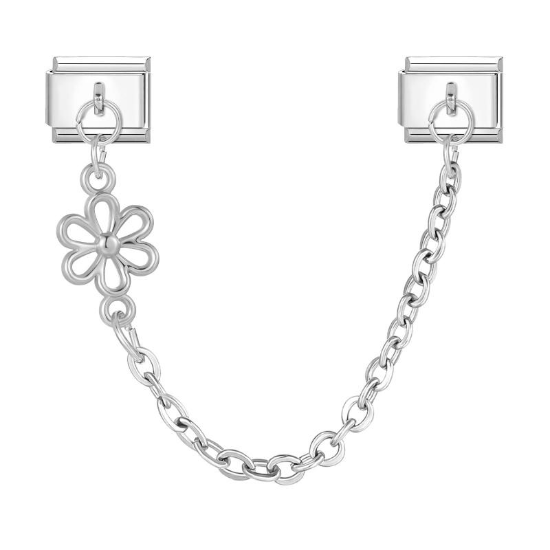 Vintage Butterfly Flowers Star Moon Chain Tassel Italian Charm Link Fit 9mm Stainless Steel Bracelet Women Men DIY Making Gift