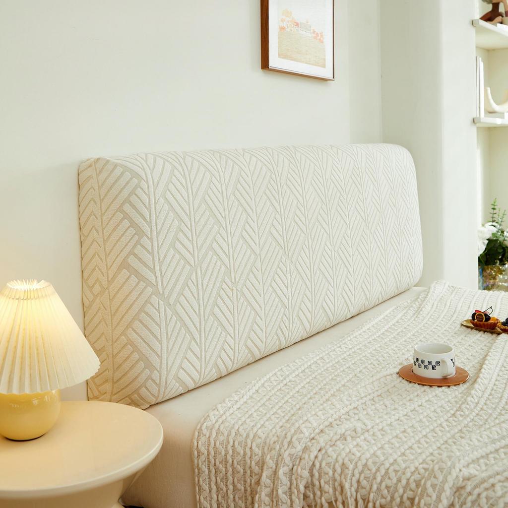 2024 Jacquard Full Headboard Cover, Thick & Solid Color