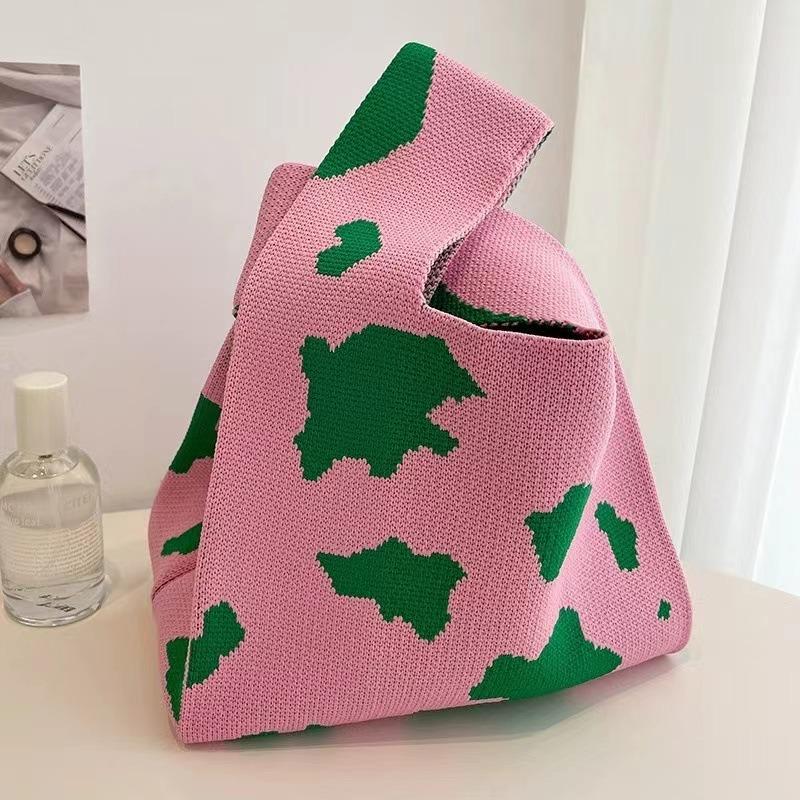 Square Rhombus Rhombus Stripe Geometric Knitted Gift Bag Handbag Handbag Handbag Tote Bag