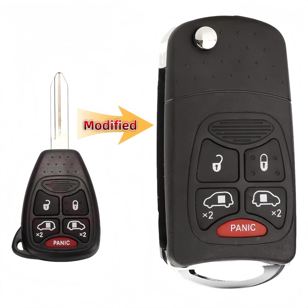 XJMYNB For Chrysler Aspen 300 Dodge Jeep Commander Grand Cherokee 2/3/4/5/6 Buttons Modified Flip Remote Car Key Shell Case