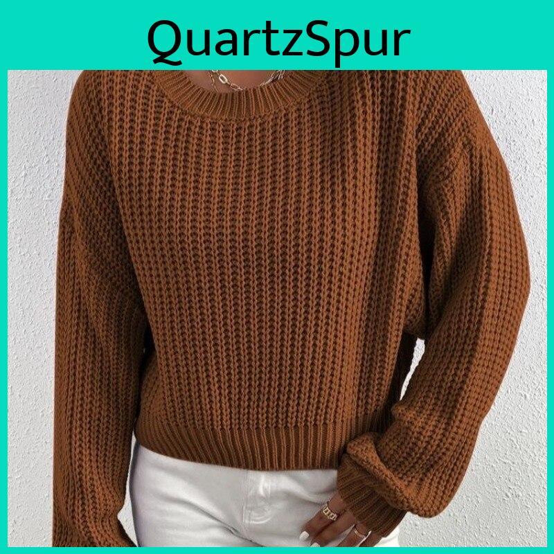 Loose Sexy Fashion Sweater Women Casual Sweater Autumn And Winter Oneck Longsleeve Pullover Short Tops Elegant Shirt 28481