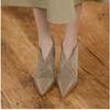 Hot spring genuine leather modern back zipper pointed toe splicing stiletto high heels dating apricot color pumps l31