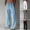 Men Summer Trousers Elastic Waist Daily Wear Streetwear Chic Comfortable Garment