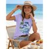Summer New Women's Plus Size T-shirt Casual Loose Short Sleeved Printed with Mickey Duck Donald Duck and Disney