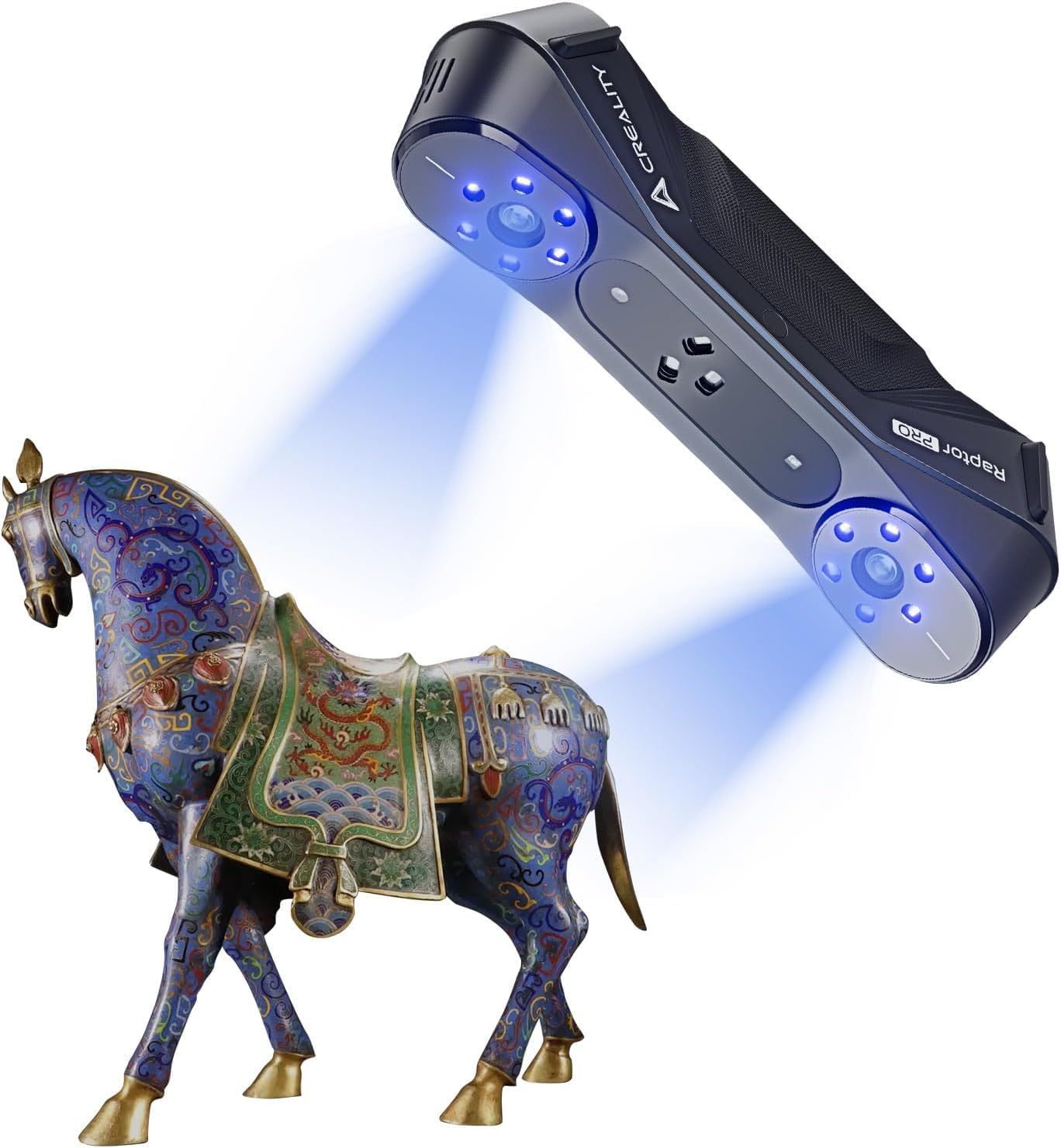 

Creality CR-Scan Raptor Pro 3D scanner, with high frame rate of 30-60fps, capable of scanning objects ranging from 5mm to 4000mm in size.