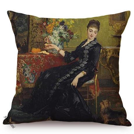 Famous Netherlands Painter Frans Hals Realism Painting Sofa Decorative Cushion Cover Elegant Lady Vintage Portrait Pillow Case